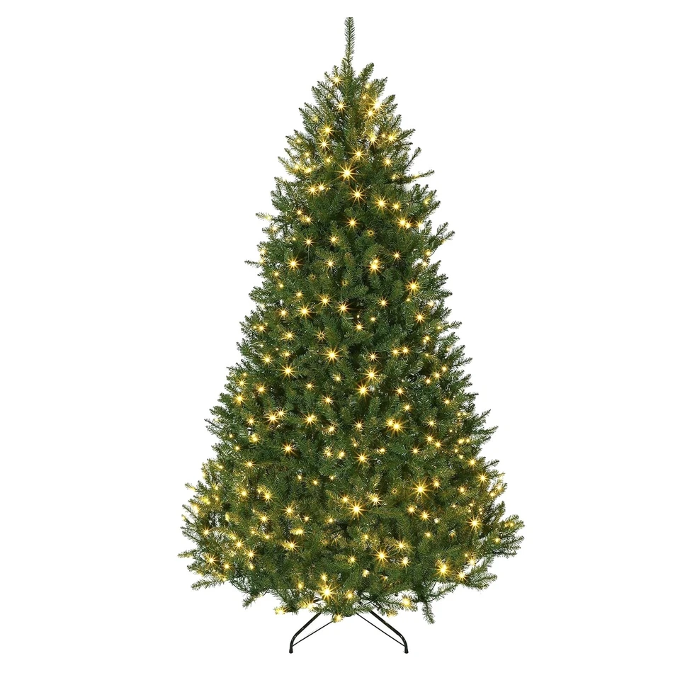 Pre-Lit Realistic Green Spruce Artificial Holiday Christmas Tree and Stand - Image 1 of 4