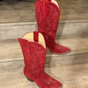 CHARMED LIFE FIRE rote Wildleder Westernstiefel Damengröße 9,5 B Karton K - Bild 1 von 9