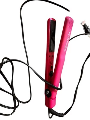 Plugged In 1” Fllat Iron Pink Black Hair Styling - Image 1 of 4