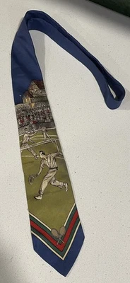 Polo Ralph Lauren VTG Men’s 100% Silk Neck Tie Tennis Match Game Made USA  - Image 1 of 3