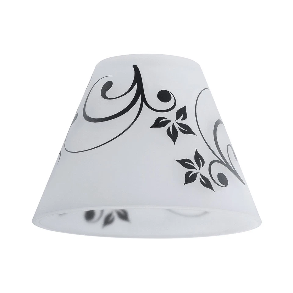 Abat-Jour Paulmann DecoSystems Kegi Noir/Blanc En Verre Max. 50W Floral - Photo 1/4