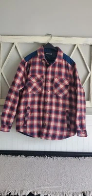 Avalanche Mens Lined Flannel Red Blue Plaid Pockets Jacket Button Shirt Size Med - Image 1 of 4