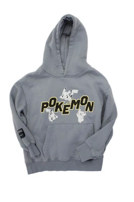 Moletom com capuz Zara masculino pulôver bolso frontal estampado gráfico cinza tamanho 8-9 - Imagem 1 de 2