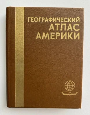 Geographical Atlas of America Mini Format Pocket Atlas Soviet Vintage Book USSR - Image 1 of 4