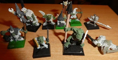 Warhammer Fantasy Battles/AOS: Orc Army Boyz Goblins 7 METAL &  2 PLASTIC - Image 1 of 4