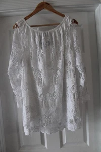 Anthony Original Ruffled Sleeve White Top Shirt Size XL NWT - Picture 1 of 8