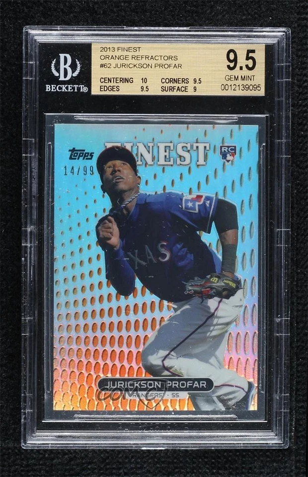 2013 Finest Orange Refractor /99 Jurickson Profar #62 BGS 9.5 GEM MINT Rookie RC - Image 1 of 2