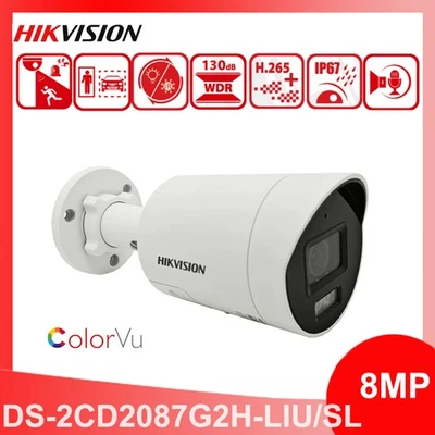 Hikvision DS-2CD2087G2H-LIU/SL 8MP ColorVu IP Camera PoE 2-Way Audio Smart-light - Image 1 of 4