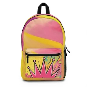 New Colorful Backpack with Crown Design, Stylish School Bag, Trendy Daypack - Picture 1 of 6