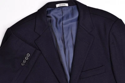 Hickey Freeman Milburn II Solid Navy Worsted Wool/ Cashmere Blazer Jacket 42 S - Image 1 of 4