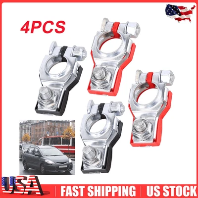 4x Car Battery Terminal Clamp Connectors Positive Negative Release Disconnect US - Изображение 1 из 4