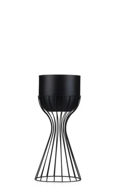 HowHomely Blumenständer Übertopf Metall schwarz rund Draht Blumensäule loft 46cm - Bild 1 von 4