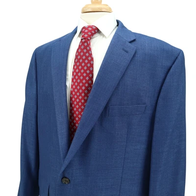 Blazer Ralph Lauren vibrante azul texturizado mistura de linho poli jaqueta esportiva 50R - Imagem 1 de 4