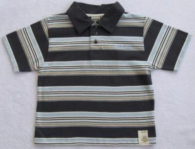 NUEVO CON ETIQUETAS TIMBERLAND Polo a Rayas Gris Oscuro, Caqui, Azul y Blanco para Niños (Talla 4) NUEVO Foto 1 de 3