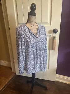 "Blusa Floral Campesina Manga de Globo Campesino Azul Lavanda Blanca Dicha M 40"" 24""" - Imagen 1 de 12
