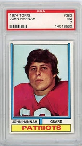 Graded 1974 Topps John Hannah #383 Rookie RC Football Card PSA 7 Near Mint - Picture 1 of 2