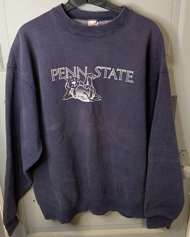 Penn State Nittany Lions Football Sweatshirt Crewneck Navy Blue XL Vintage 80s Cover