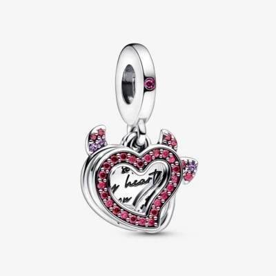 Pandora Charm Doppio Cuore "Heart on fire’’ 792511C01 - Immagine 1 di 2