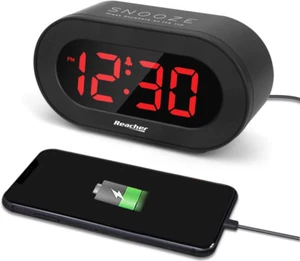 REACHER Small LED Digital Alarm Clock with Simple Operation, Full Range Brightne - Picture 1 of 12