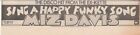 MIZ DAVIS : Sing A Happy Funky Song - NEWSPAPER ADVERT - 1975