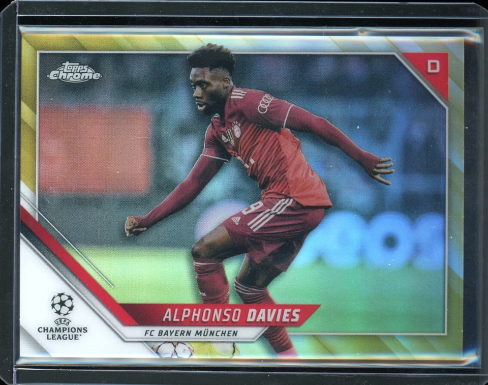 2021 Topps Chrome ALPHONSO DAVIES gold refractor NUMBERED #44/50 - Image 1 of 1