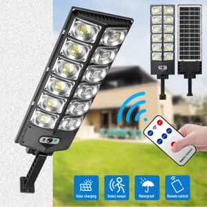 Solar Street Light Motion Sensor 504 LED Full Brightness Dusk-to-Dawn Road Lamp - Picture 1 of 57