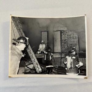 Firefighting Fire Fighter Fire Photo Photograph Print Vintage - Picture 1 of 10
