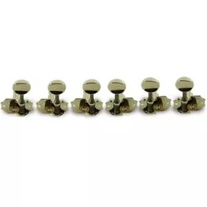 Kluson 3+3 Prestige Vertical Mount Open Bronze Gear Tuners Nickel Oval KP-3V-NMO - Picture 1 of 1