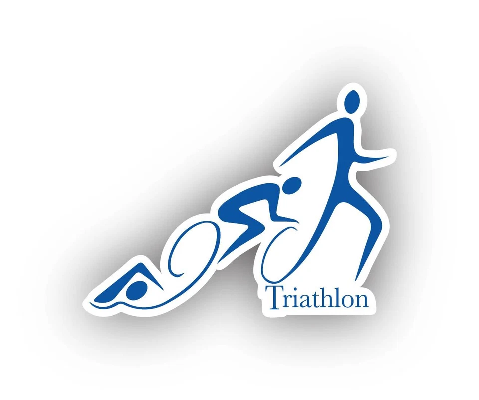 Triathlon Sport Sticker Decal Laptop Car Cornhole Wall Pick a size  - Image 1 of 1