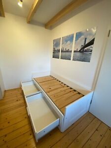 Brimnes IKEA Bett, ausziehbar, mit 2 Schubladen