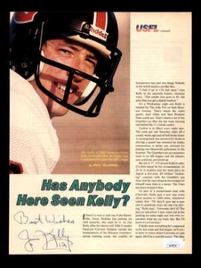 Jim Kelly JSA Autograph 8x10 Signed Vintage Photo USFL 1984 - Picture 1 of 3