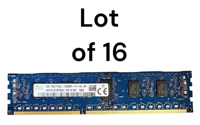 16x SK Hynix 64GB (16x4GB) 1Rx8 DDR3 PC3-12800R | Server Ram | HMT451R7BFR8A-PB - Image 1 of 2