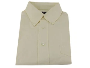 Camicia elegante uomo Club Room 100% cotone tinta unita beige vestibilità regolare 15 1/2 32/33 M - Foto 1 di 1