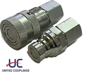 All Sizes Flat Face Hydraulic Coupler NPT | Skid Steer Bobcat | 1/4,3/8,1/2,3/4 - Picture 1 of 21