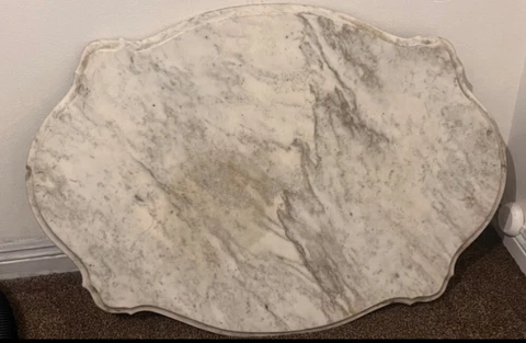 Victorian Marble Top Parlor Table, Antique Center Table #21163 Cover