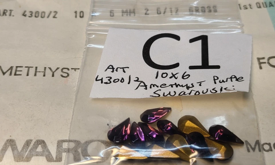 Винтажный 10 x 6 мм груши Swarovski кристалл заостренный назад стразы ювелирных изделий ремонт # 6008 - Изображение 1 из 1