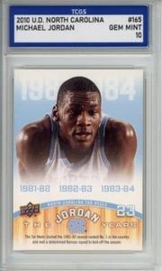 2010 UPPER DECK NORTH CAROLINA #165 MICHAEL JORDAN TCGS GEM MINT 10 - Picture 1 of 2