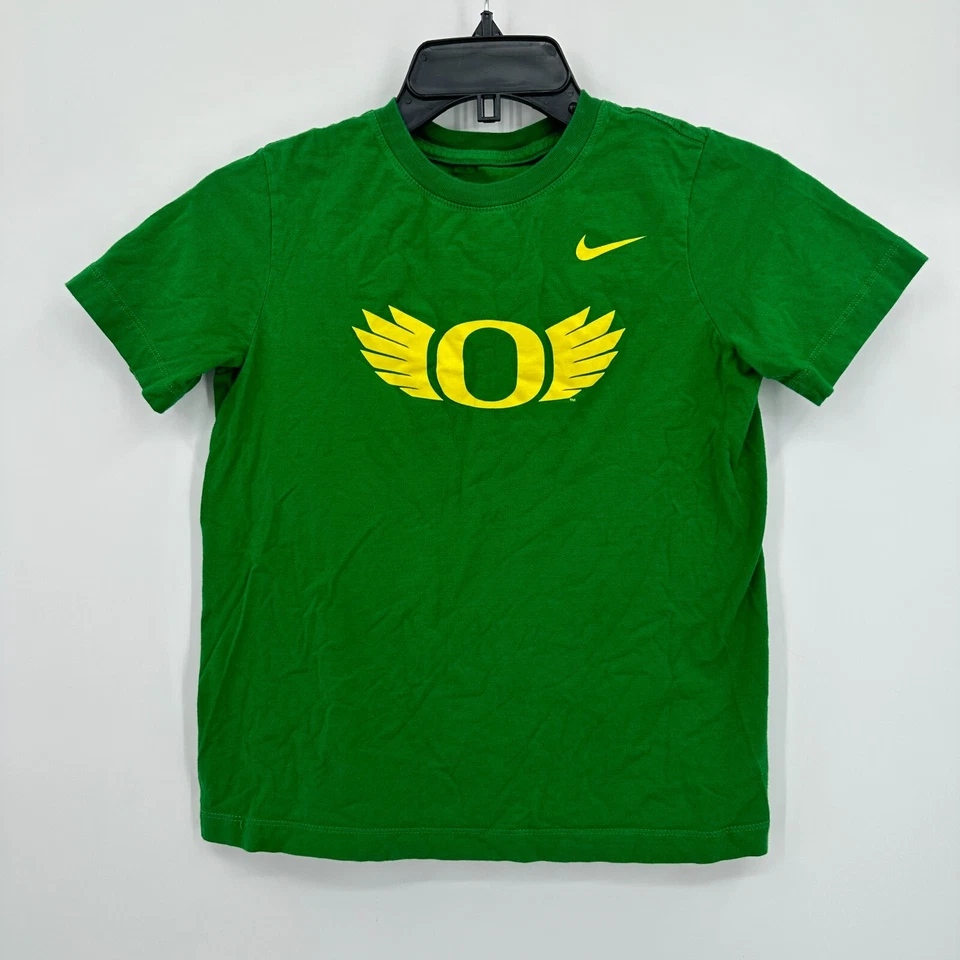 Camiseta Nike Oregon Ducks Niños Mediana Verde Amarilla Fútbol Universitario Día del Juego Camiseta Foto 1 de 4