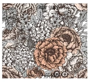 Envoltura de vaso de sublimación de 20 oz flores vintage listas para transferir prensa - Imagen 1 de 1