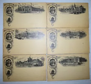 136w. 6x POSTCARDS FOR 1893 WORLD'S COLUMBIAN EXPO, UNUSED VG-EX / UNUSED 1ct - Picture 1 of 2