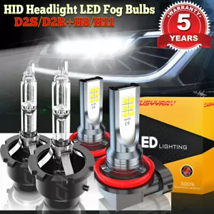 For Infiniti JX35 2013 - LED HID Headlights High/Low Beam + Fog Light 4× Bulbs - Foto 1 di 24
