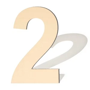 17" Large Wooden Number 2 Blank Wooden Number for DIY Birthday Wedding - Picture 1 of 7