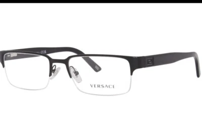 Versace Eyeglasses VE1184 VE/1184 1261 Matte Black Semi-Rim Optical Frame 53mm - Image 1 of 4
