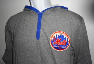 New York Mets Mitchell & Ness MLB Men's Seal The Win Hooded Long Sleeve T-Shirt - Image 1 of 3