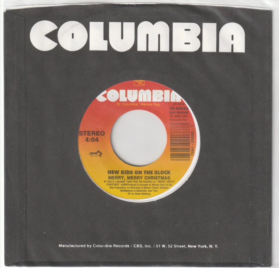 NEW KIDS ON THE BLOCK 45 rpm record MERRY MERRY CHRISTMAS stereo Foto 1 de 1