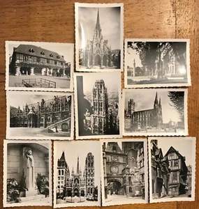 10 ANTIQUE MINIATURE PHOTOS OF ROUEN, FRANCE BY YVON C. 1920 VG+ 2.5" X 3.5" - Afbeelding 1 van 1