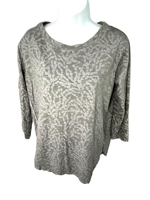 Fresh Produce Top Womens Small Gray Catalina Cotton 3/4 Sleeve Reef  - Image 1 of 4