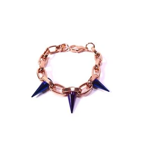 Joomi Lim Women's Single Row Spike Bracelet Rose Gold blue NWOT 159 - Picture 1 of 6