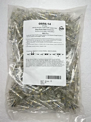 500-PK Optiseal 密封降压按钮连接器 16-14 至 12-10 AWG,黄色/蓝色 — 第 1/4 张图片