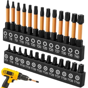 26pcs Impact Torx Set T7-T40 Quick Change Driver Drill Bit Security Tamper Proof - Picture 1 of 8